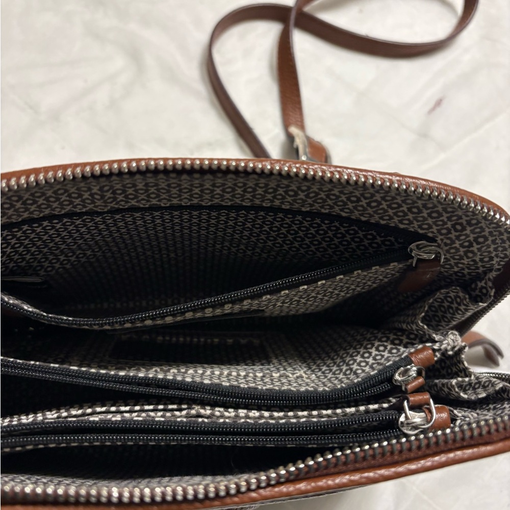 BRIGHTON Black and Brown Leather Crossbody Bag SHELBY CONTEMPORARY - Picture 11 of 12